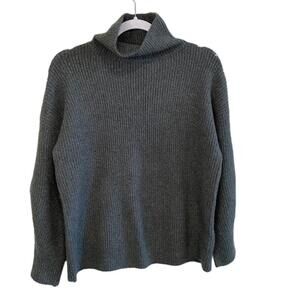 Sage Green Wool Blend Mock Turtleneck - S - China